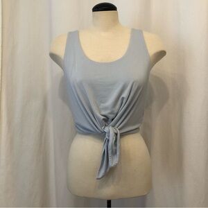 ARITZIA Babaton baby blue tie front crop top. Size L.